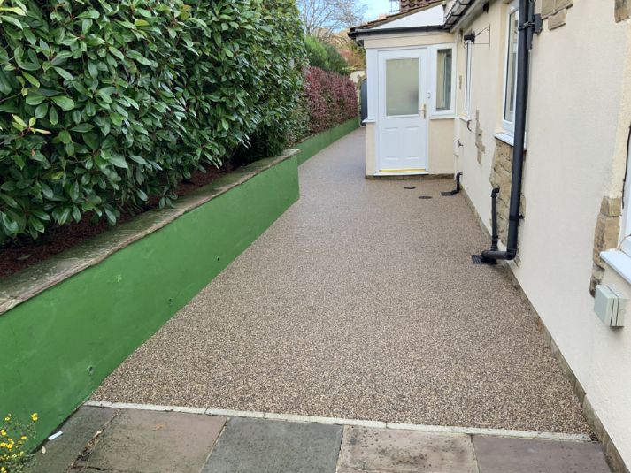 After image of a rustic gold resin driveway Leeds